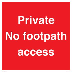 Private No footpath access